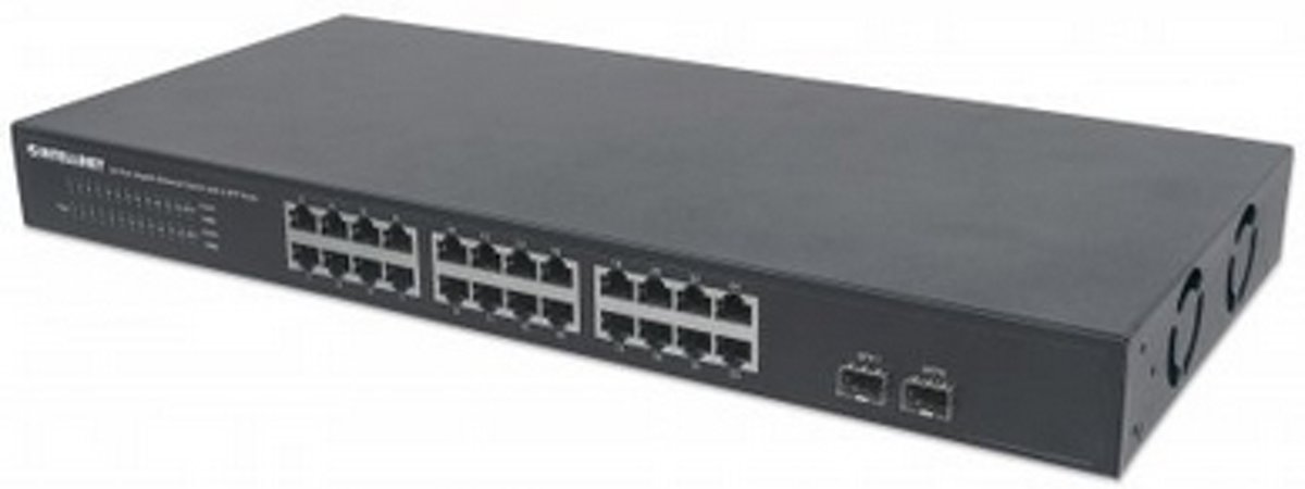 Intellinet 561044 Unmanaged L2 Gigabit Ethernet (10/100/1000) 1U Zwart netwerk-switch