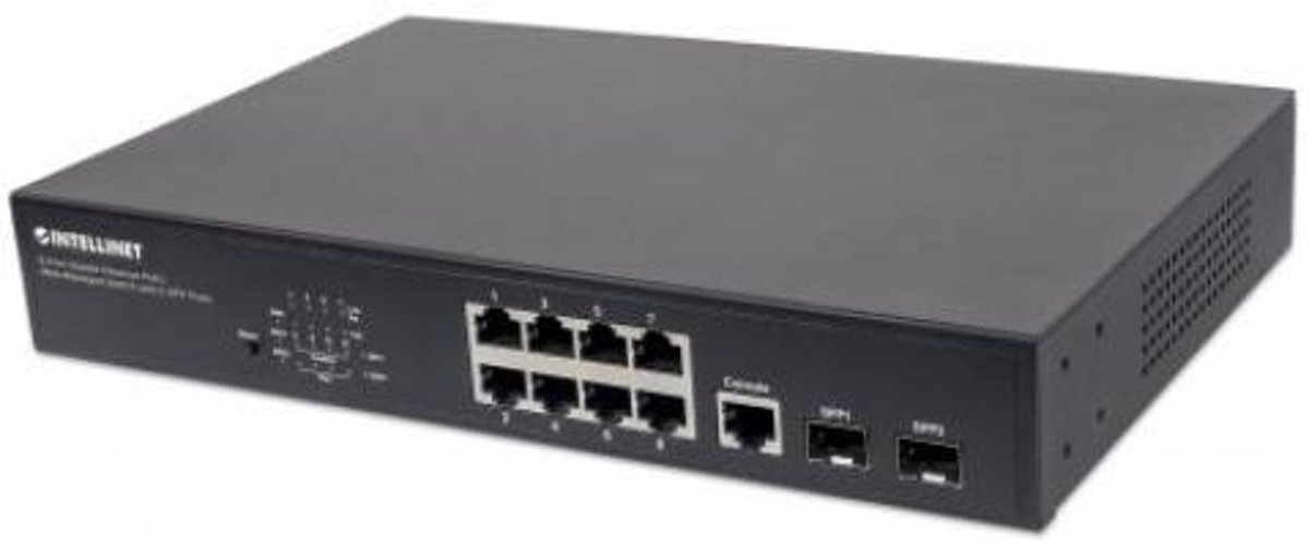 Intellinet 561167 Managed Gigabit Ethernet (10/100/1000) Power over Ethernet (PoE) Zwart netwerk-switch