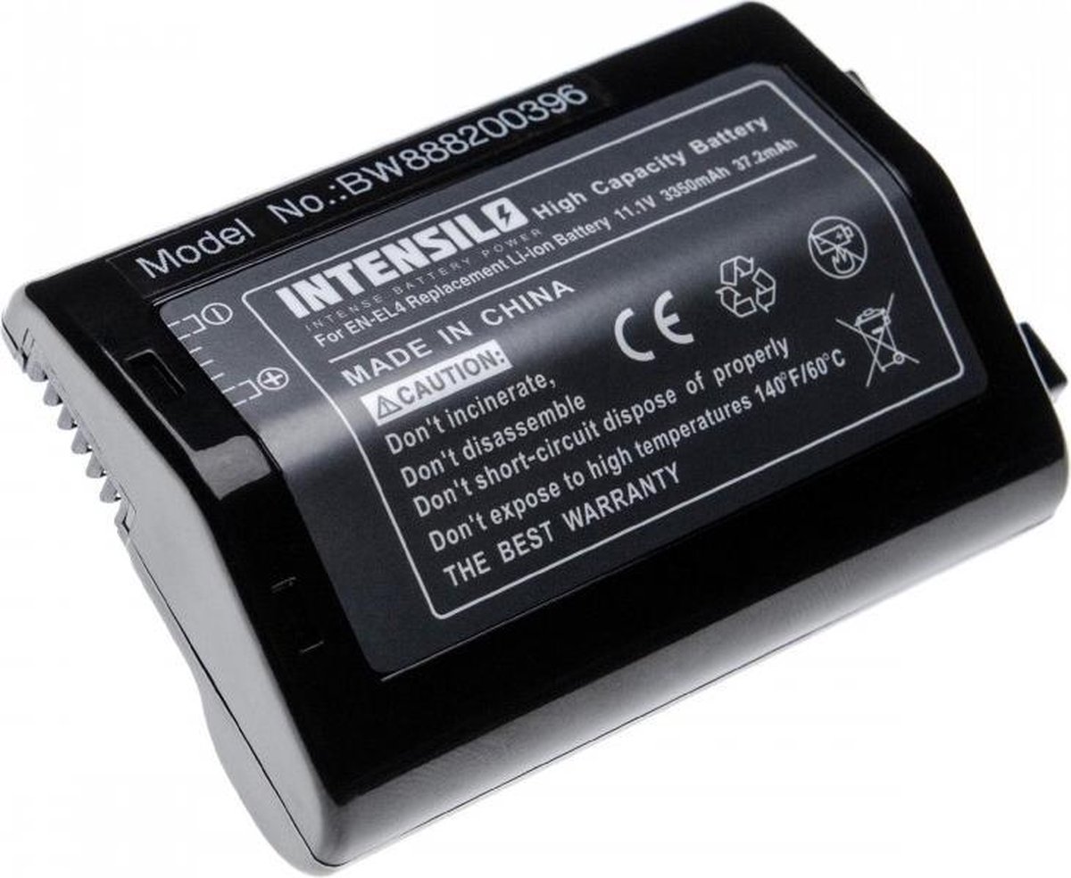 Intensilo Camera accu compatibel met Nikon EN-EL4 en EN-EL4a / 3350 mAh