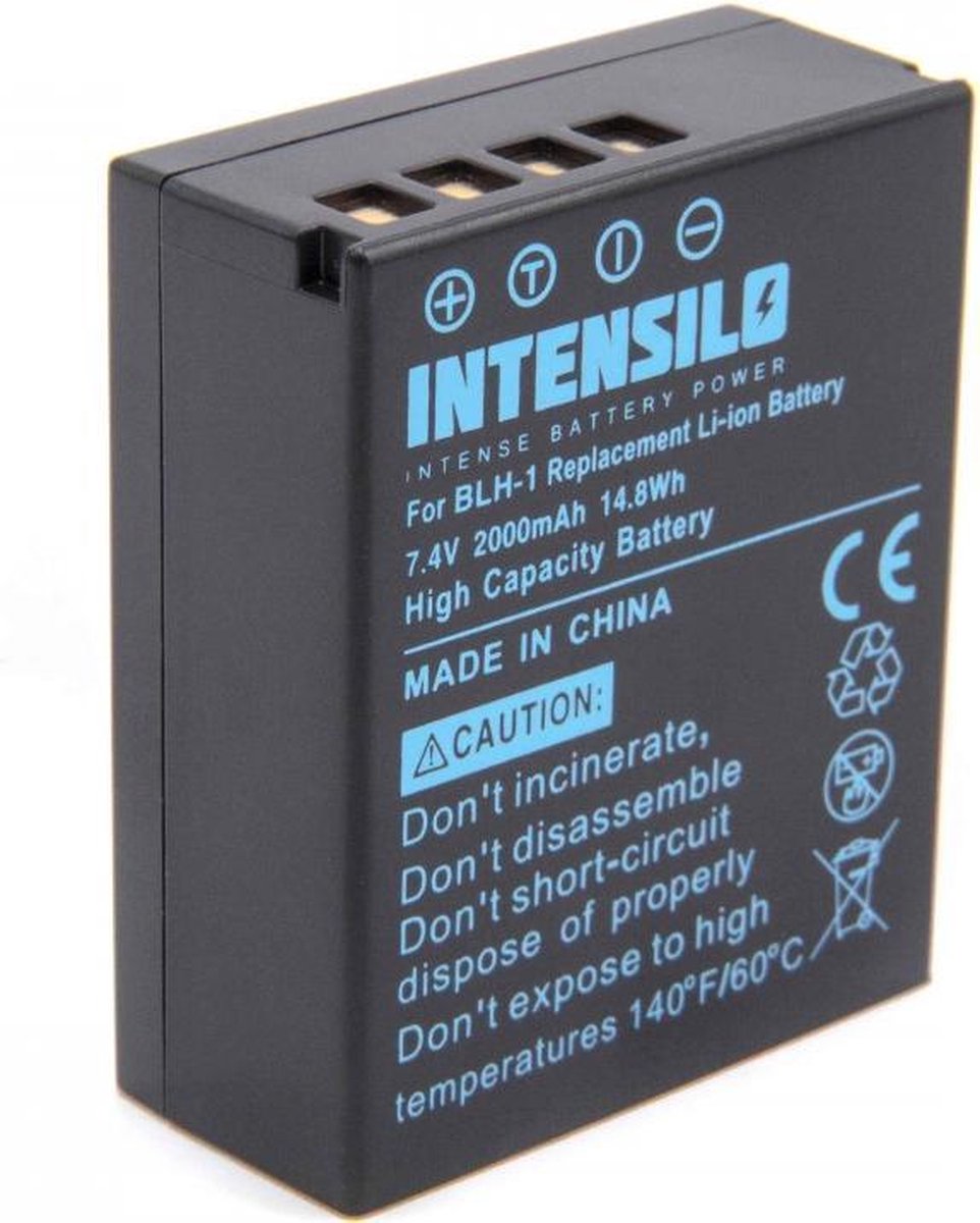 Intensilo Camera accu compatibel met Olympus BLH-1 / 2000 mAh