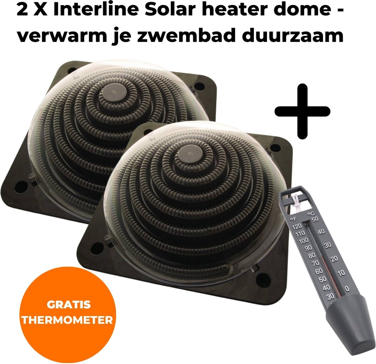 2x   Solar heater bol 5L - Pool Heater -   - Solarbol - Solar Zwembad Verwarming - Zwembad Verwarmen - Solar Verwaming Zwembad - 2 Stuks - Inclusief gratis Thermometer