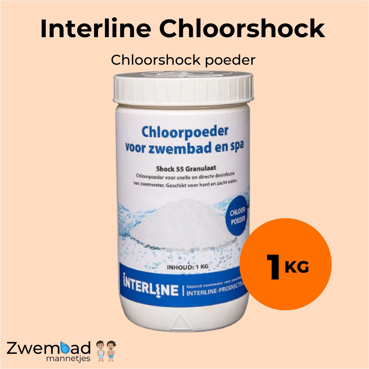 Interline Chloorshock 1 kg - Inclusief doseerschema - Chloorgranulaat voor zwembad - Chloorshock - Chloorgranulaat voor kleine en middelgrote zwembaden