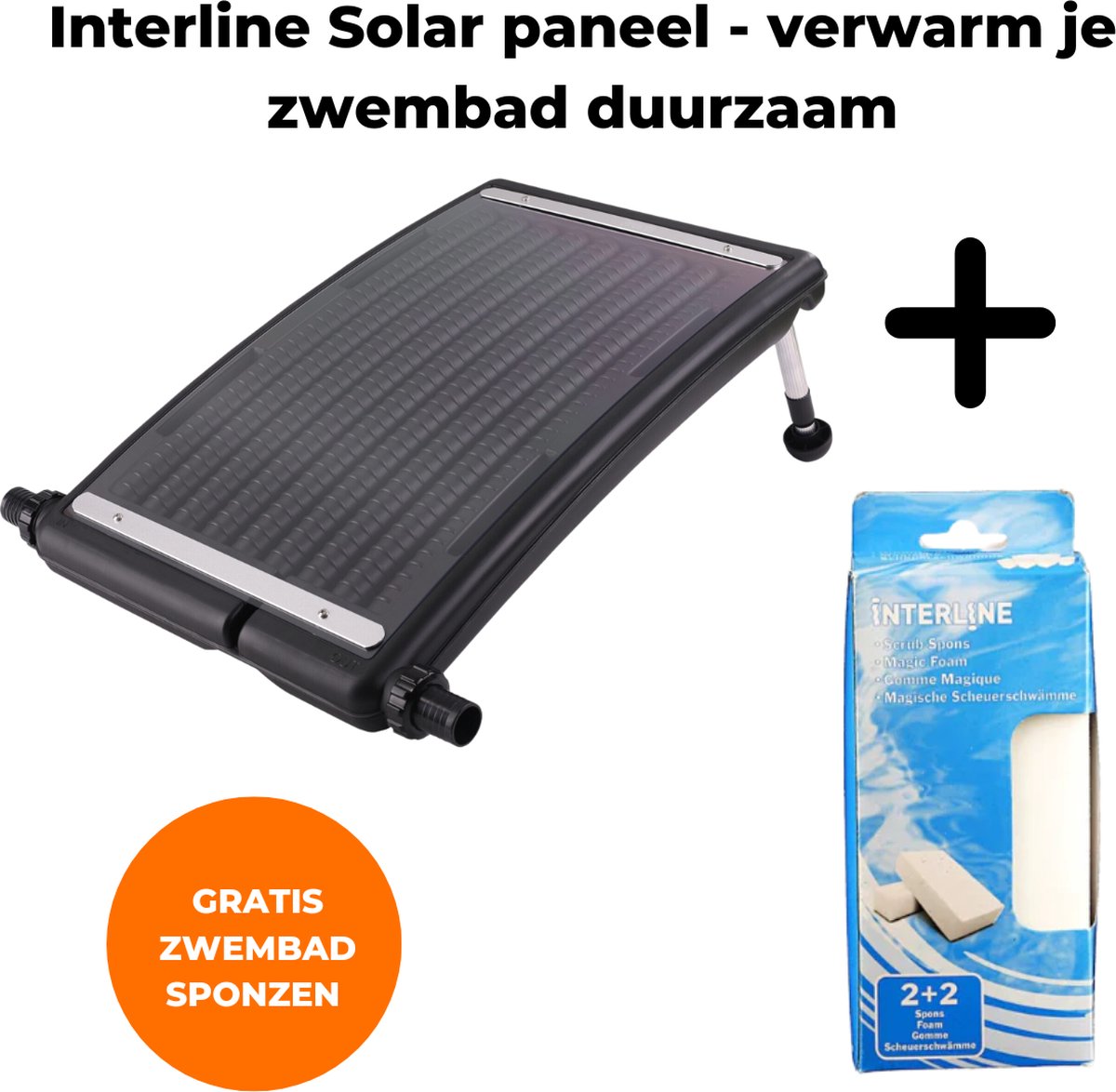 Interline Solar paneel 7L - Zonneverwarming zwembad - Geschikt voor zwembaden tot 10.000L - Meerdere aansluiten voor groter zwembad - Gratis zwembadspons