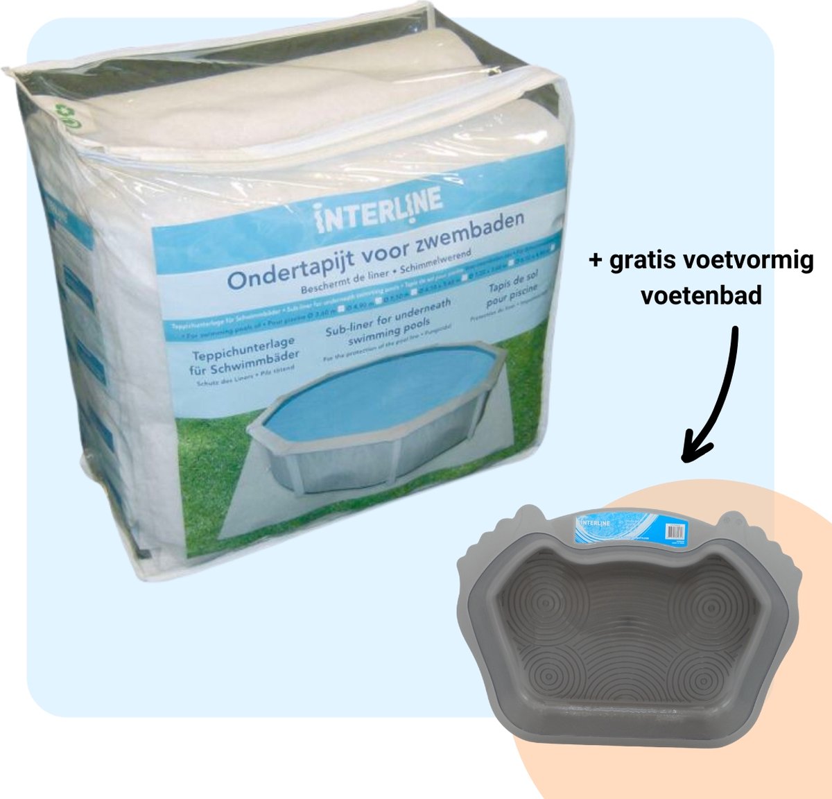   ondertapijt - Grondzeil Zwembad - Onderzeil Zwembad - Zwembad Ondervloer - Bodemvilt Zwembad - Grondzeil - 6.40 x 4m ovaal - Inclusief gratis Voetvormig Voetenbad