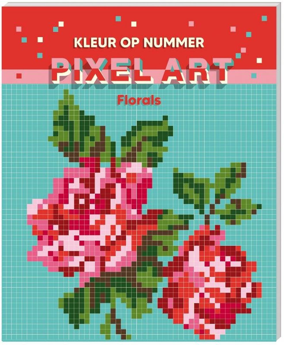 Kleuren op nummer - Pixel art - Florals