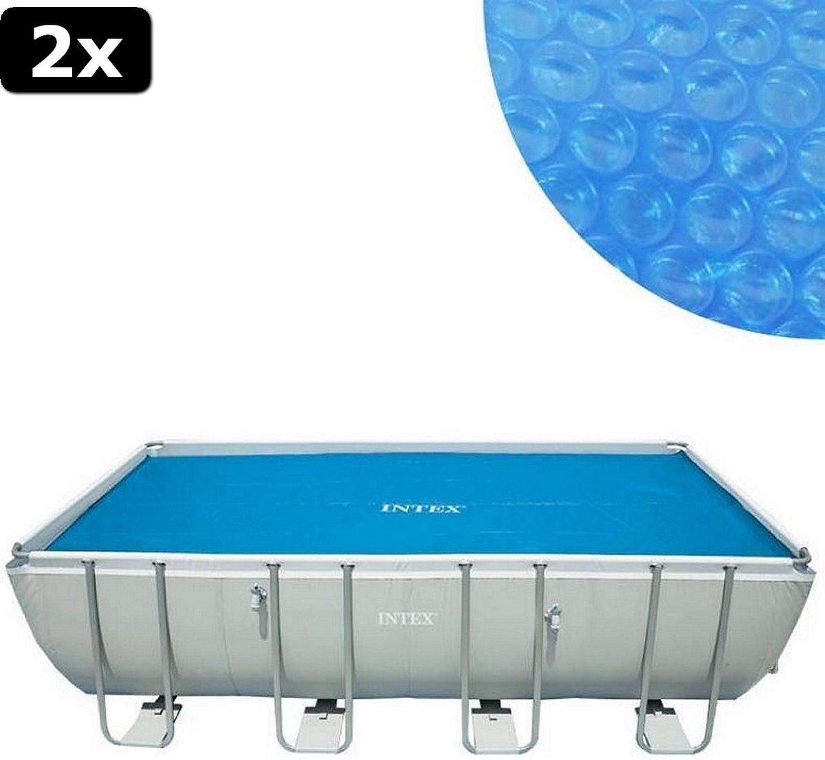 2x Intex 29030 Solar Cover Afdekzeil 960x466 cm Blauw