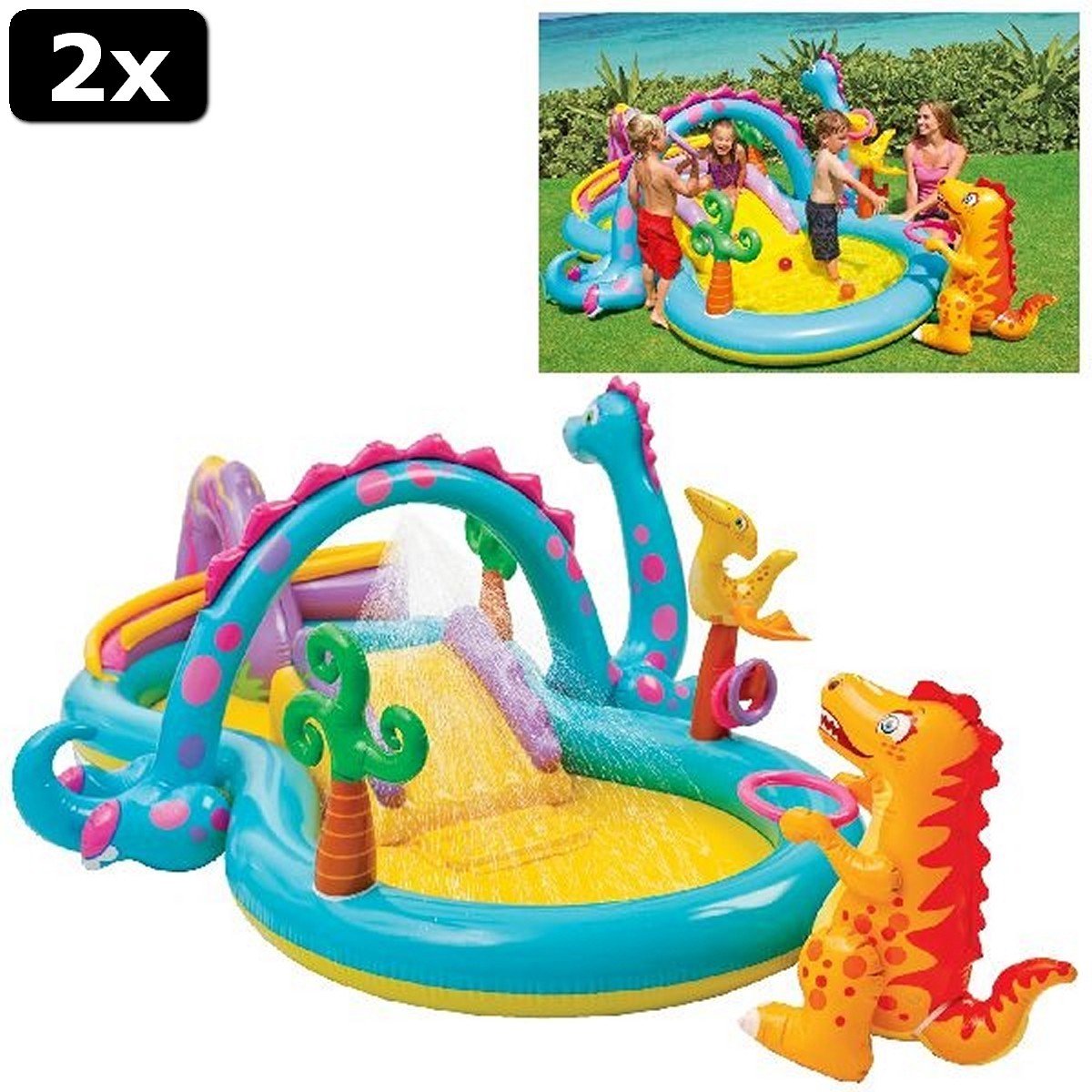 2x Intex Dinoland Speelcentrum Zwembad 333x229x112cm