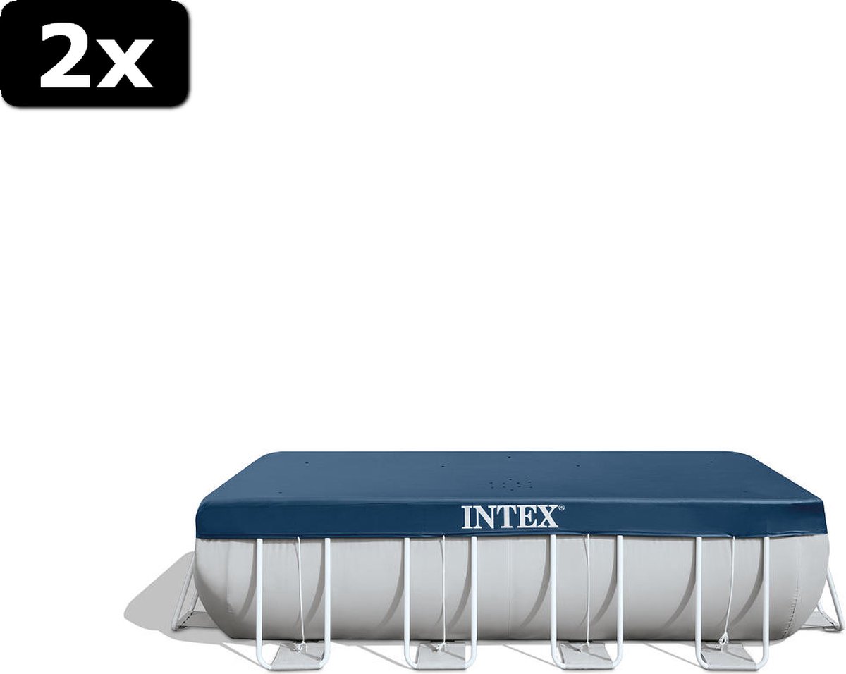 2x Intex afdekzeil rechthoekig 400x200cm