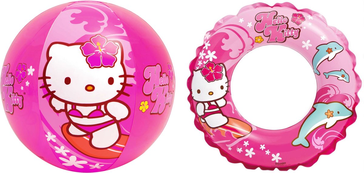 Hello Kitty set, strandbal en zwemband