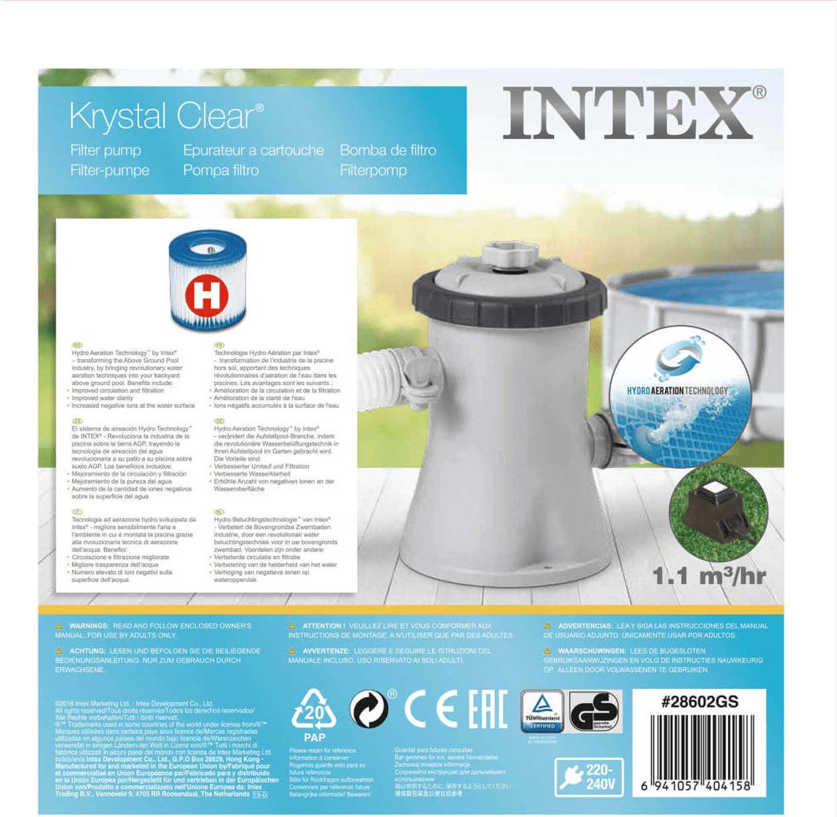 INTEX Cartridge filterpomp 1250 L/u 28602GS