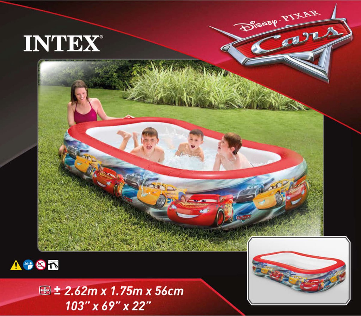 INTEX Swim Center Zwembad Cars 262x175x56 cm meerkleurig