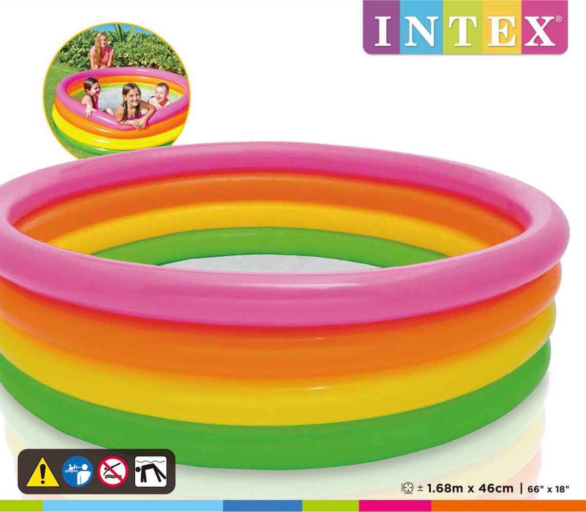 INTEX Zwembad Sunset opblaasbaar 4 ringen 168x46 cm