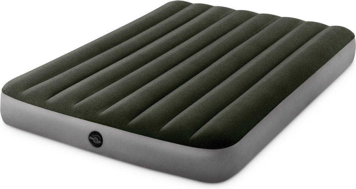 INTEX luchtbed groen - 2-persoons opblaas bed - 191x137x25 cm- met ingebouwde elektrische pomp