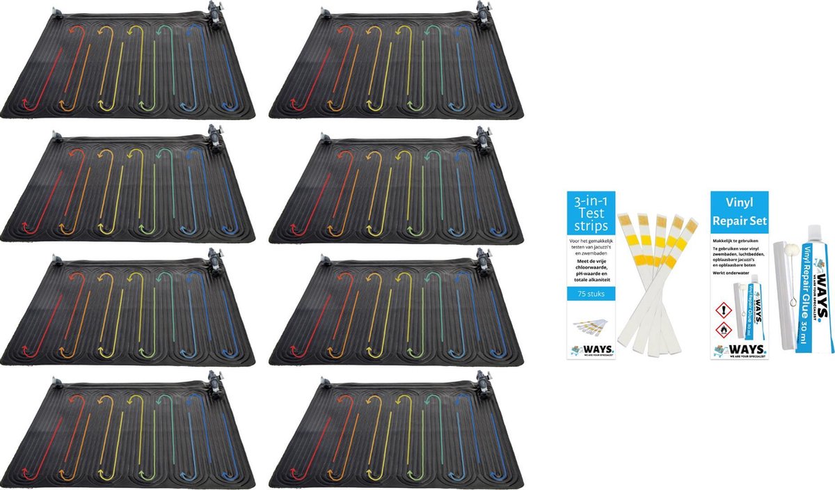 Intex - 8 stuks - Zwembad verwarming - Geschikt voor filterpomp 28634GS & WAYS Reparatieset en Teststrips