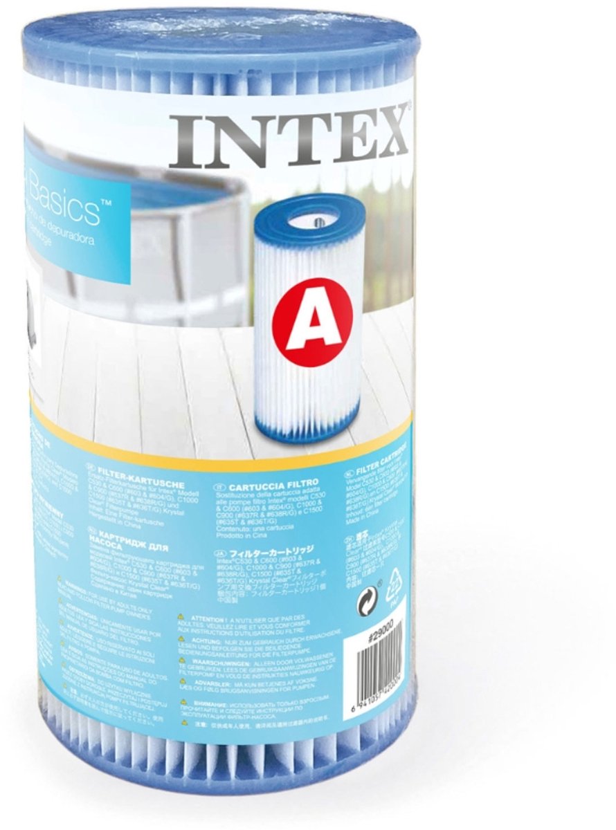   - Filter Cartridge - Type A - Geschikt voor diverse   Filterpompen - Voor Helder & Schoon Zwembadwater