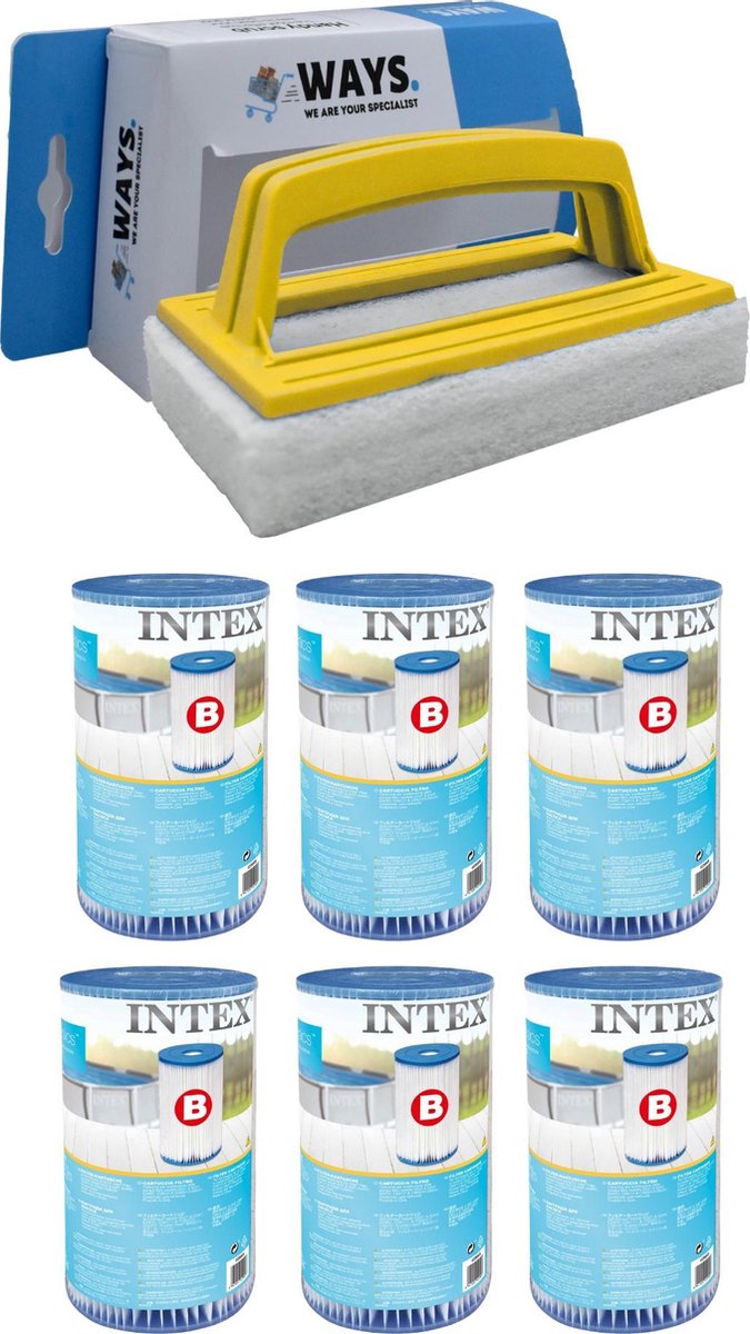   - Filter type B - 6 stuks - Geschikt voor filterpomp 28634GS & WAYS scrubborstel