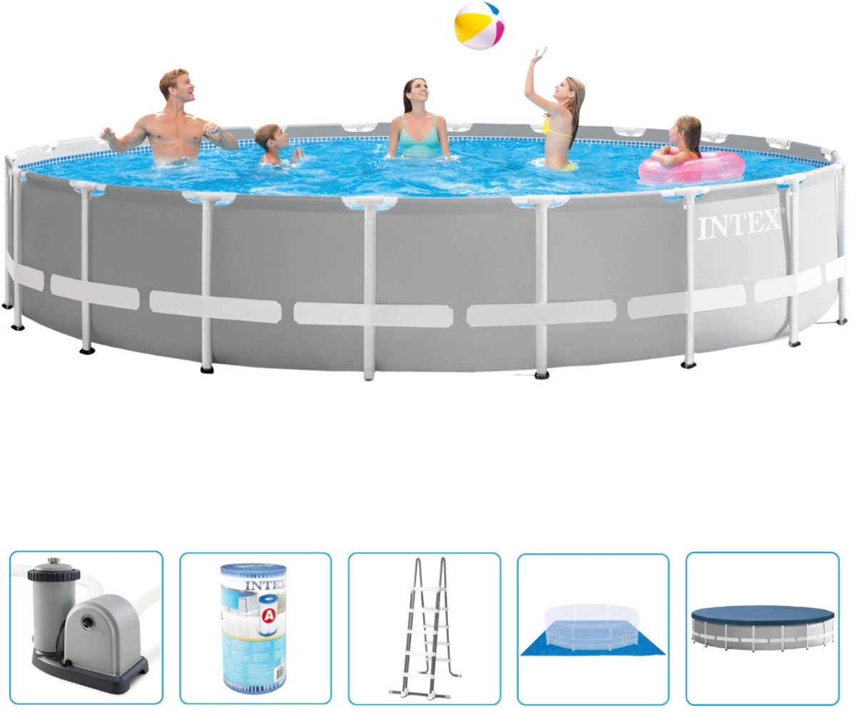   - Prism Frame - Opzetzwembad - Ø 610 x 132 cm - Inclusief Filterpomp & Accessoires