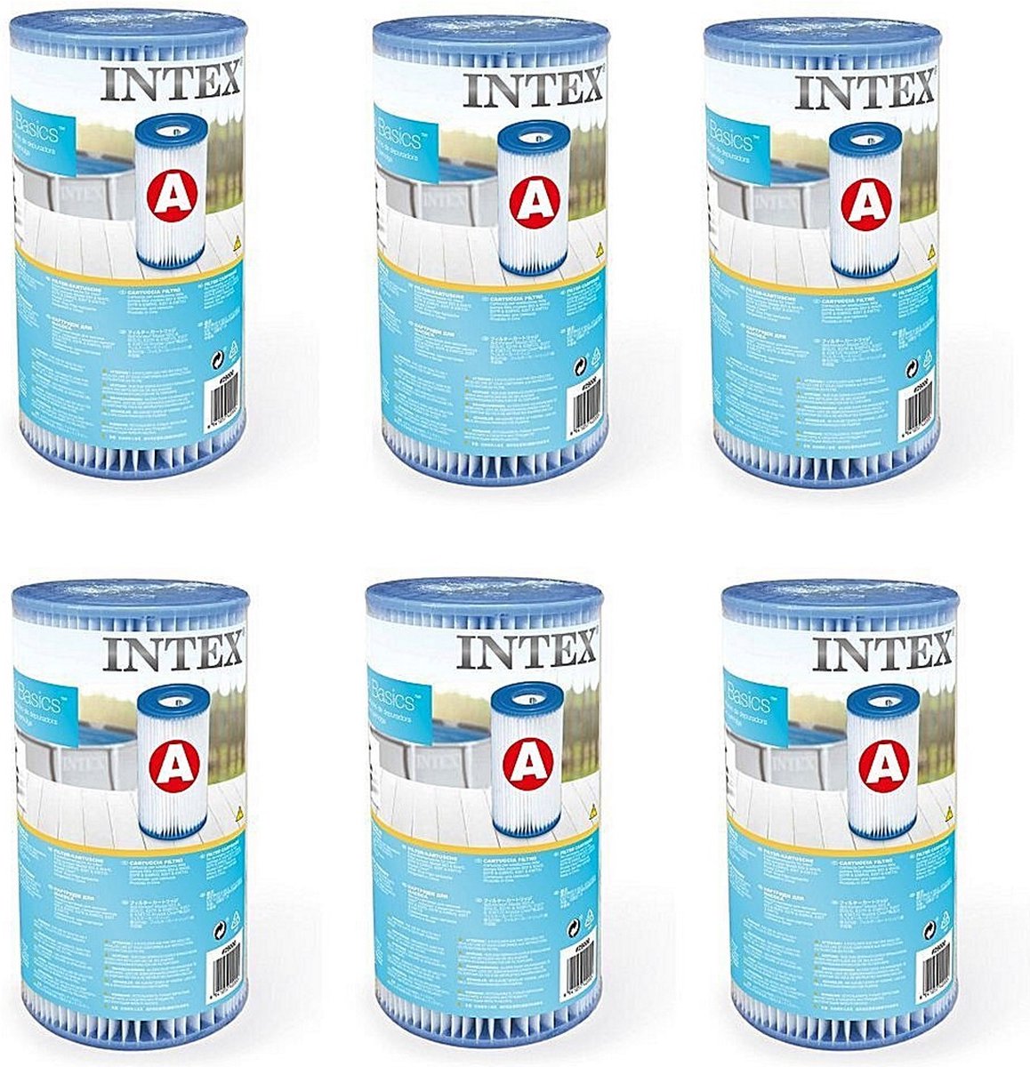   29000 Filter Cartridge Type A 6 Stuks voor Zwembad 244/305/366 cm
