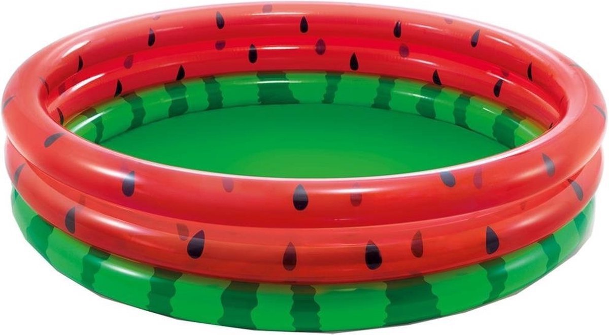   3 Rings Watermeloen Zwembad 168x38 cm - Kinderzwembad 168 x 38 cm - 3 rings - opblaaszwembad