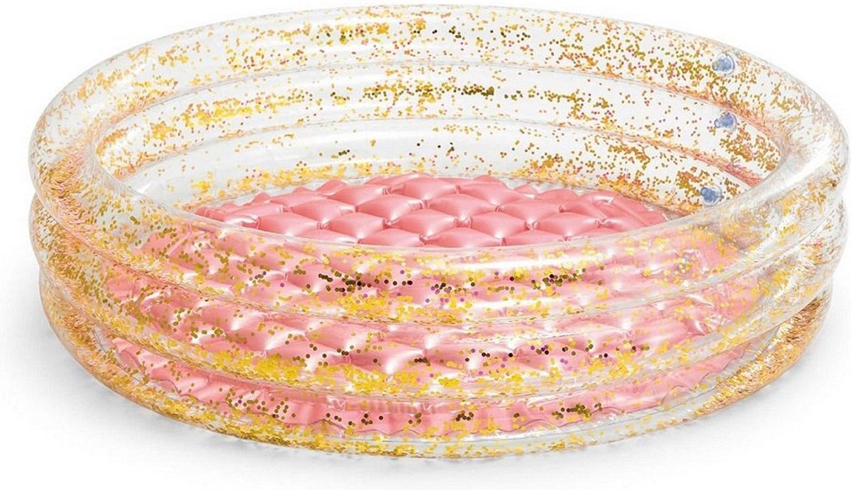   57103NP Mini Glitter Opblaasbaar Zwembad 86x25 cm Roze/Goud