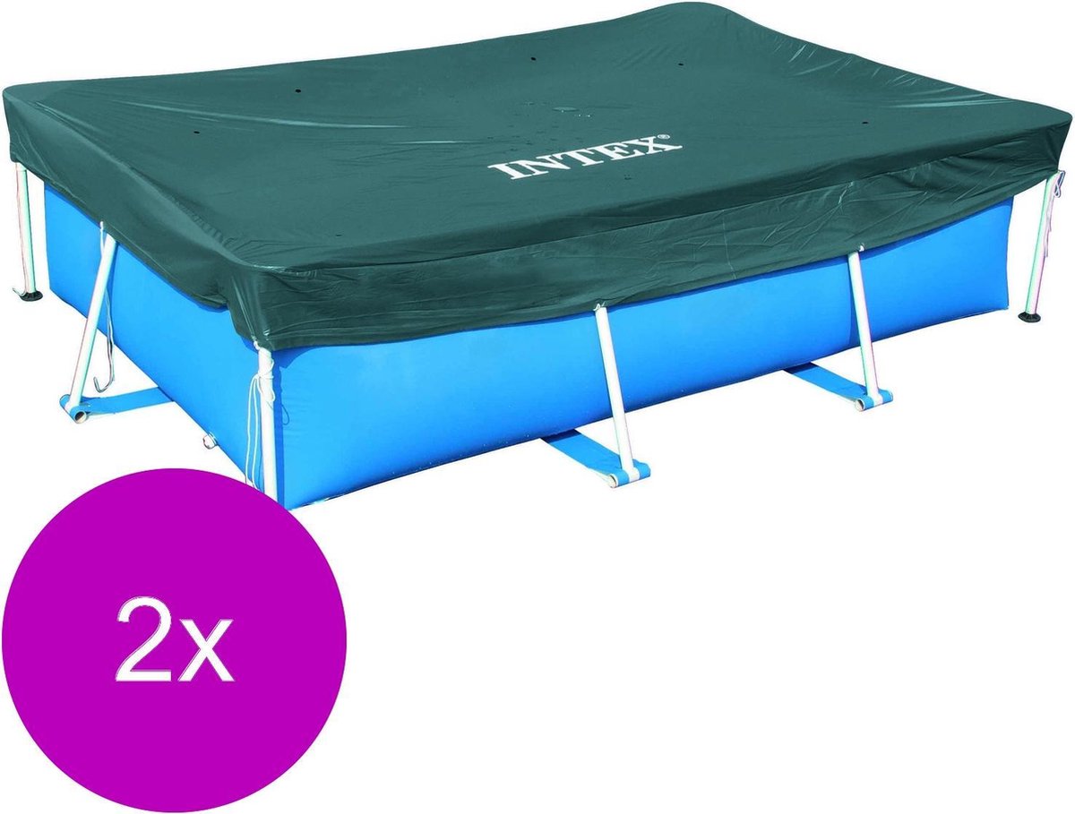 Intex Afdekzeil Rechthoek 28039 - Afdekzeilen - 2 x 450x220 cm Grijs