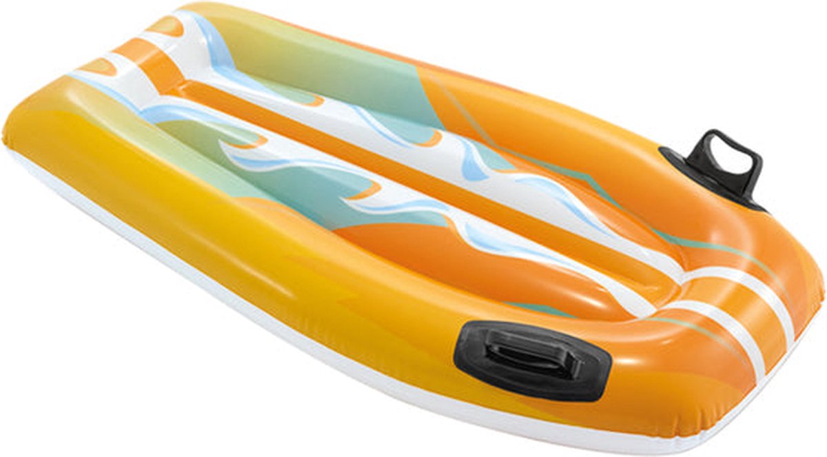 Intex Bodyboard Opblaasbaar Oranje 112x62 CM - Bodyboard voor Kinderen met Handvat - Body Board - Luxe Strand Luchtbed - Zwembad Luchtbed - Lounge Luchtbed