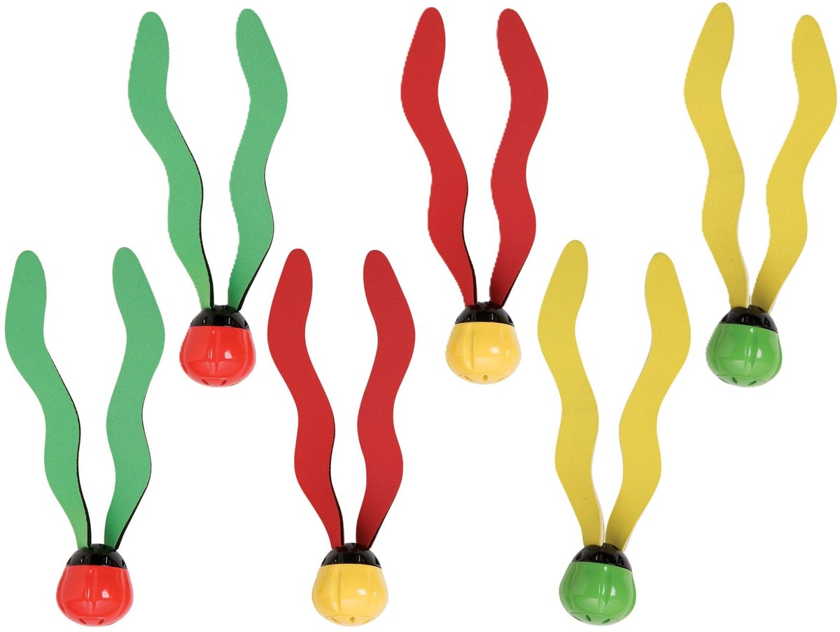   Duikballetjes - 6x - met neopreen staartjes - duikspeelgoed ballen - opduik speelgoed