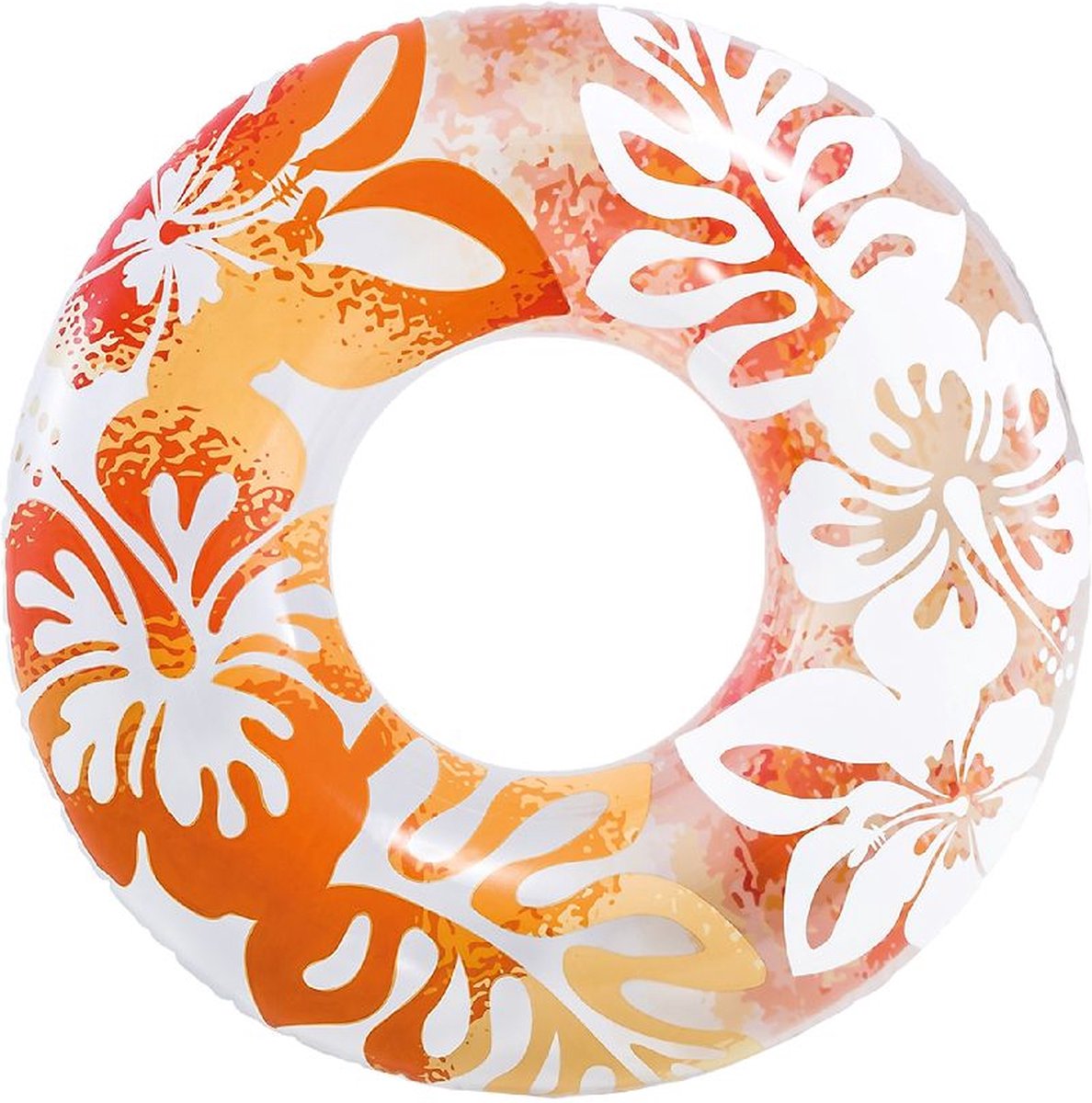   Fashion Zwemring Bloemen Oranje 91 CM - Zwemband - Luchtbed Zwembad - Strand Luchtbed - Lounge