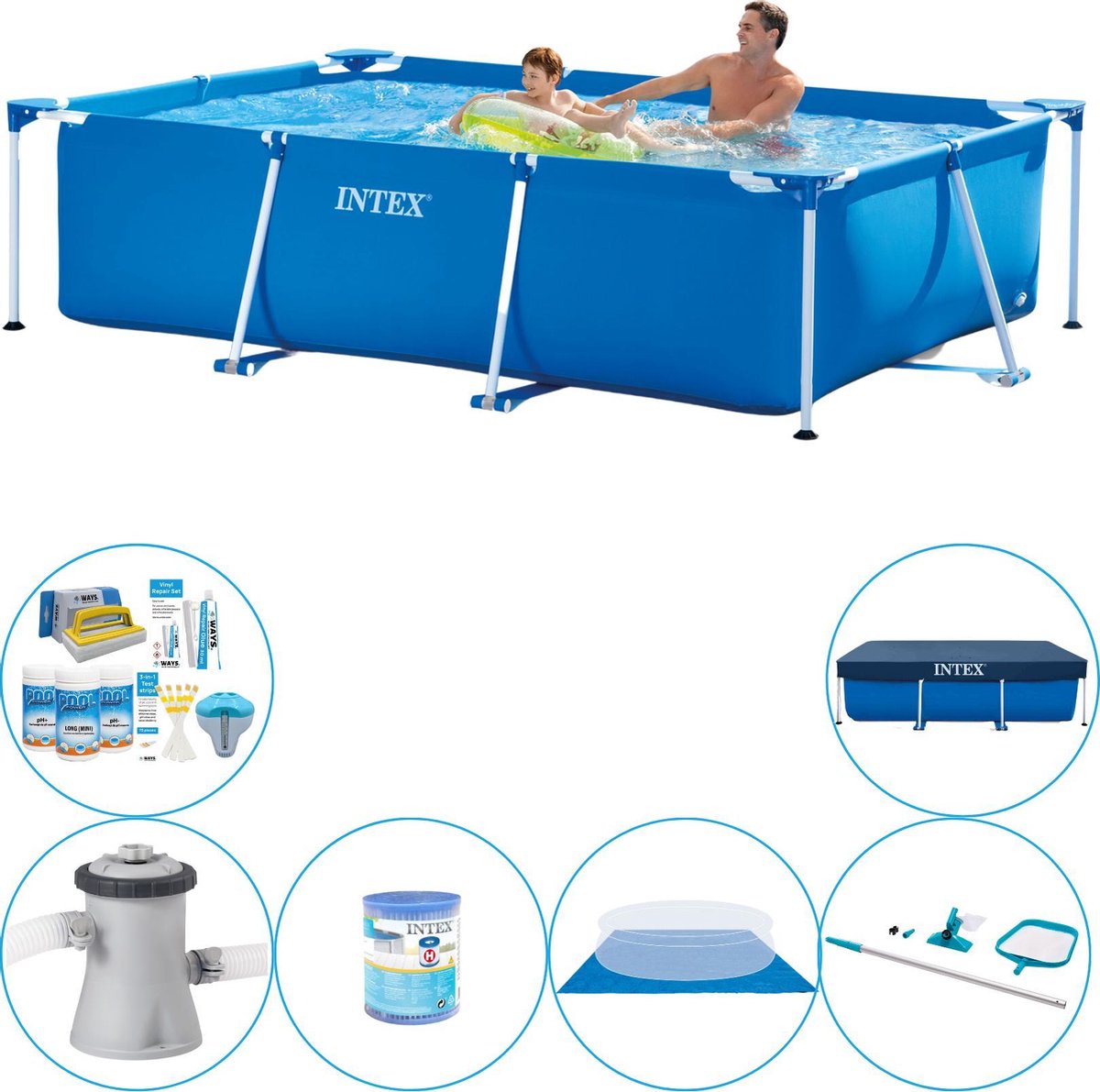   Frame Pool Rechthoekig 260x160x65 cm - Zwembad Combi Deal