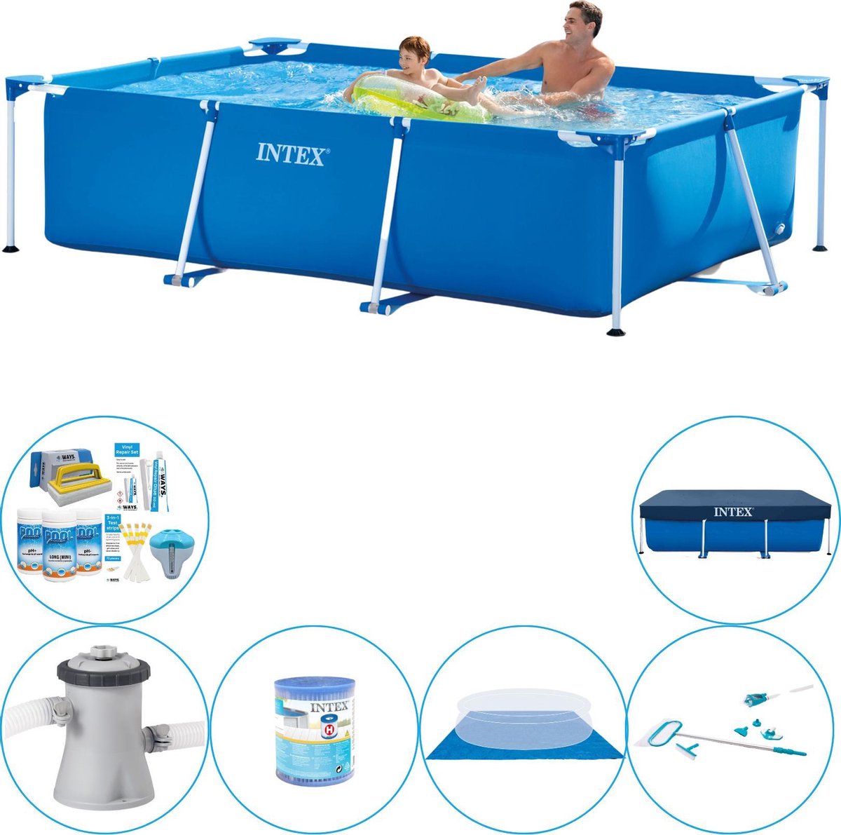   Frame Pool Rechthoekig 260x160x65 cm - Zwembad Met Accessoires