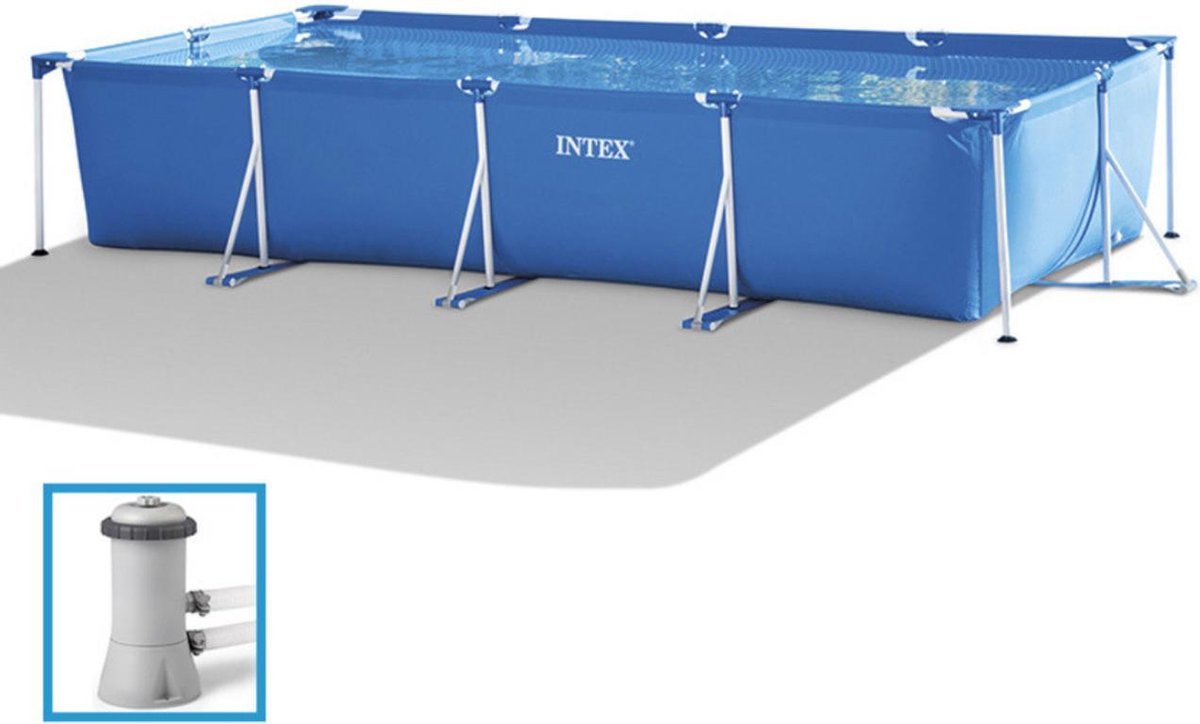 Intex Frame Pool Rechthoekig 450x220x84 cm - Zwembad Pakket