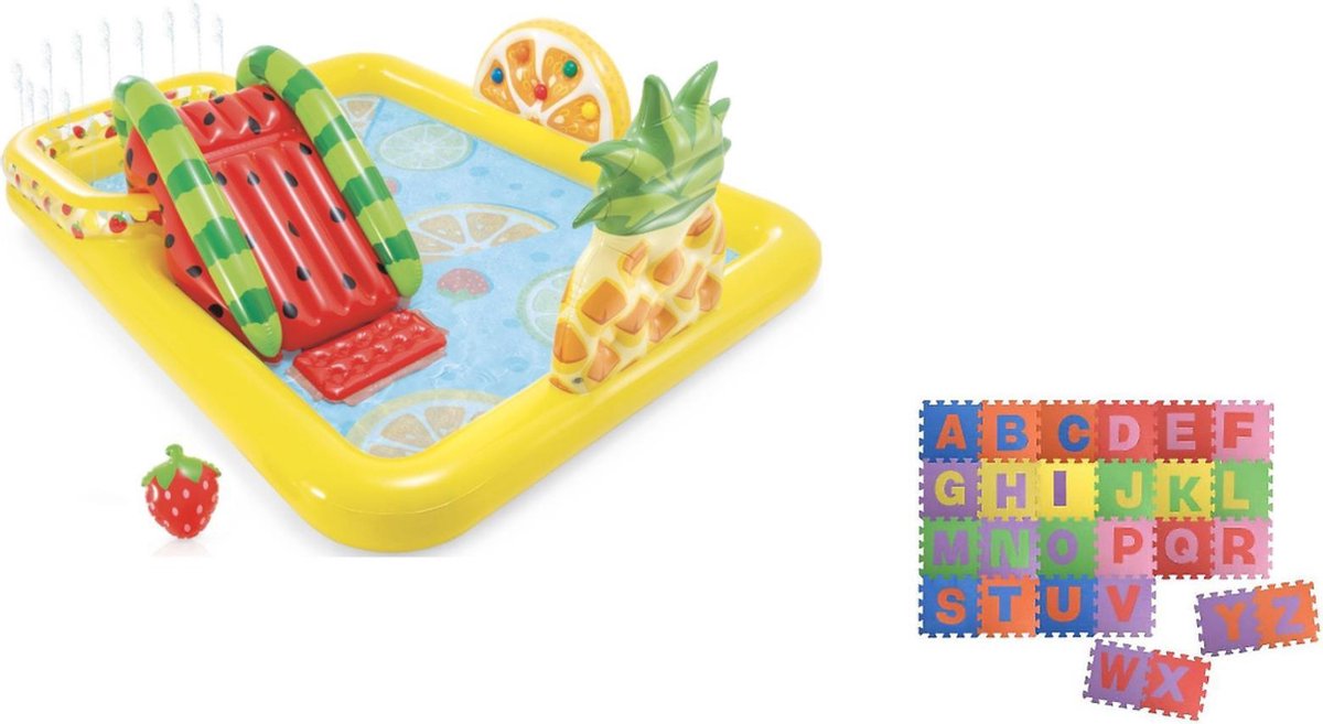 Intex Opblaasbaar Kinderzwembad met vloerpuzzel - 244 x 191 x 91 cm