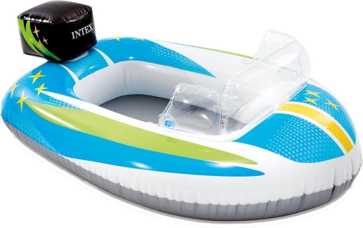   Opblaasvoertuig Boot 107 X 69 Cm Pvc Wit/blauw/groen