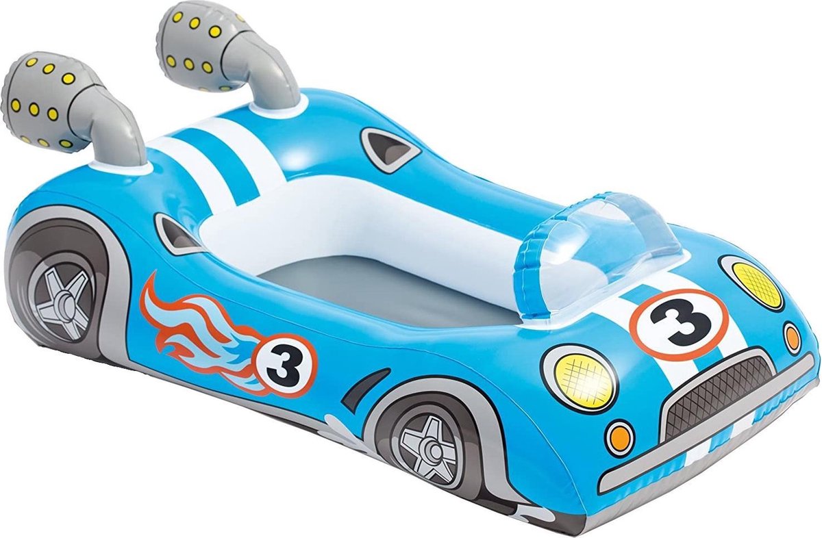 Intex Opblaasvoertuig Raceauto Junior 107 X 69 Cm Vinyl Blauw