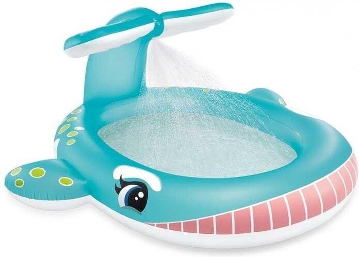   Opblaaszwembad Walvis Watersproeier 196 X 201 Cm Blauw