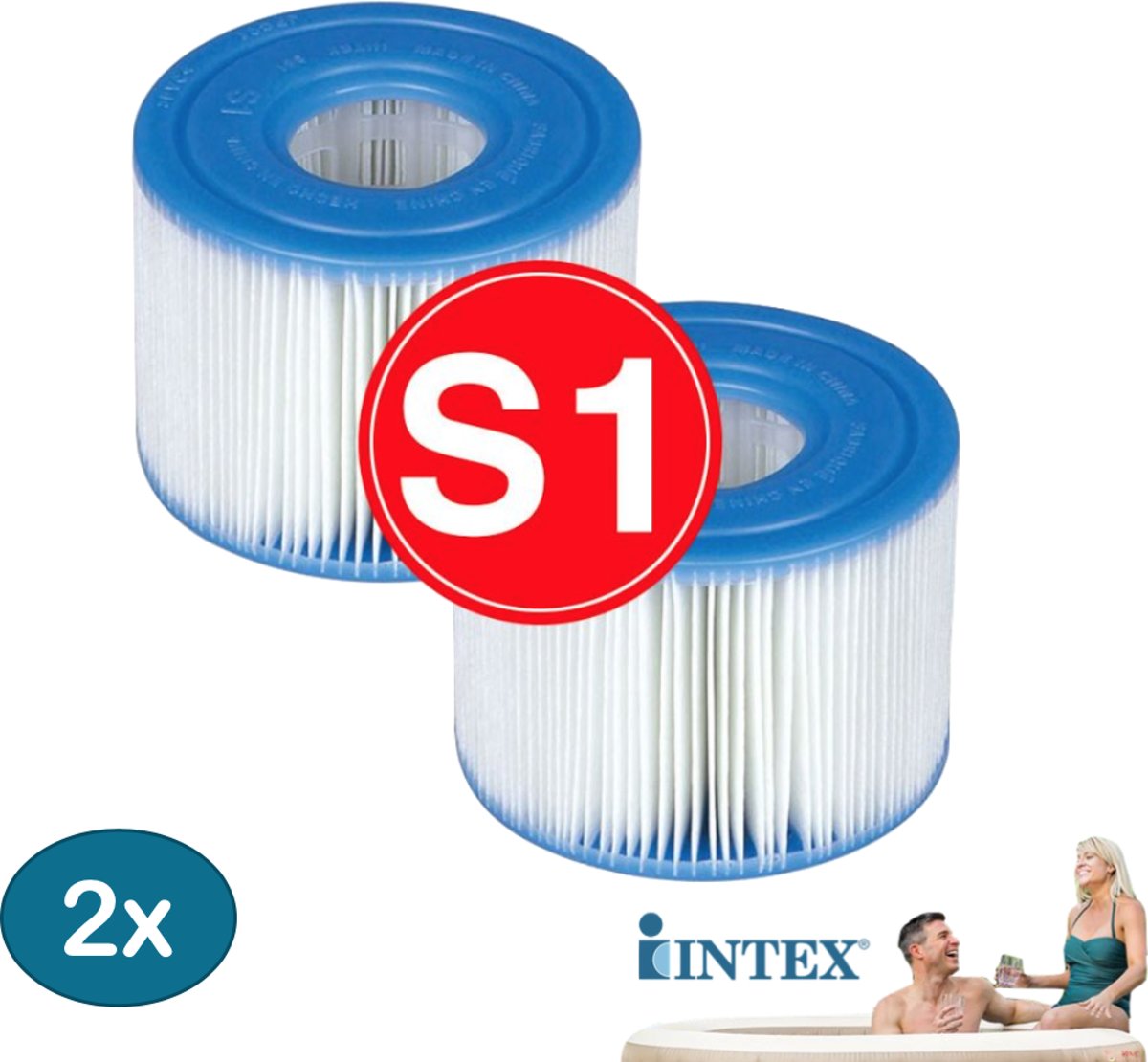   Pure Spa Filtercartridge S1  - Onderhoud Cartridge Type S1 ( 29001 ) voor   Opblaas Jacuzzi + E-Book! - 2 stuks