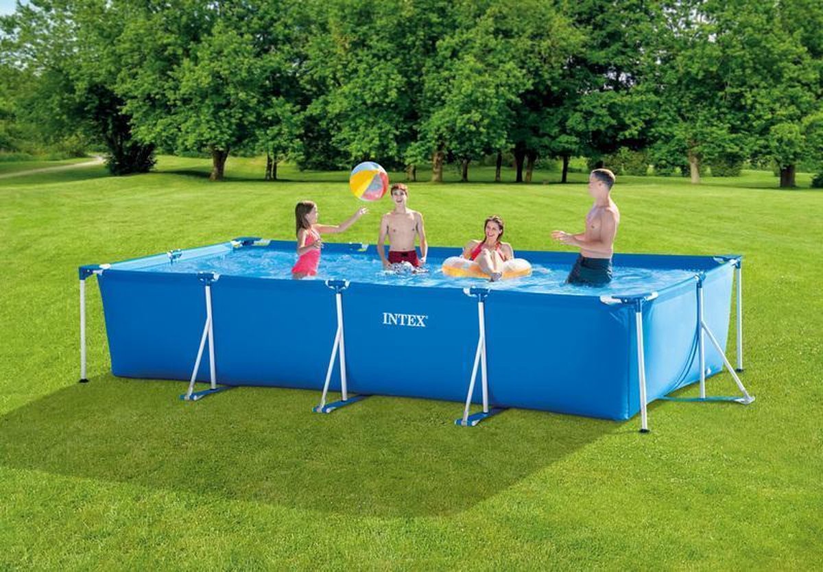   Rechthoekige Frame Pool Zwembad (12V Filterpomp)  450X220X84CM