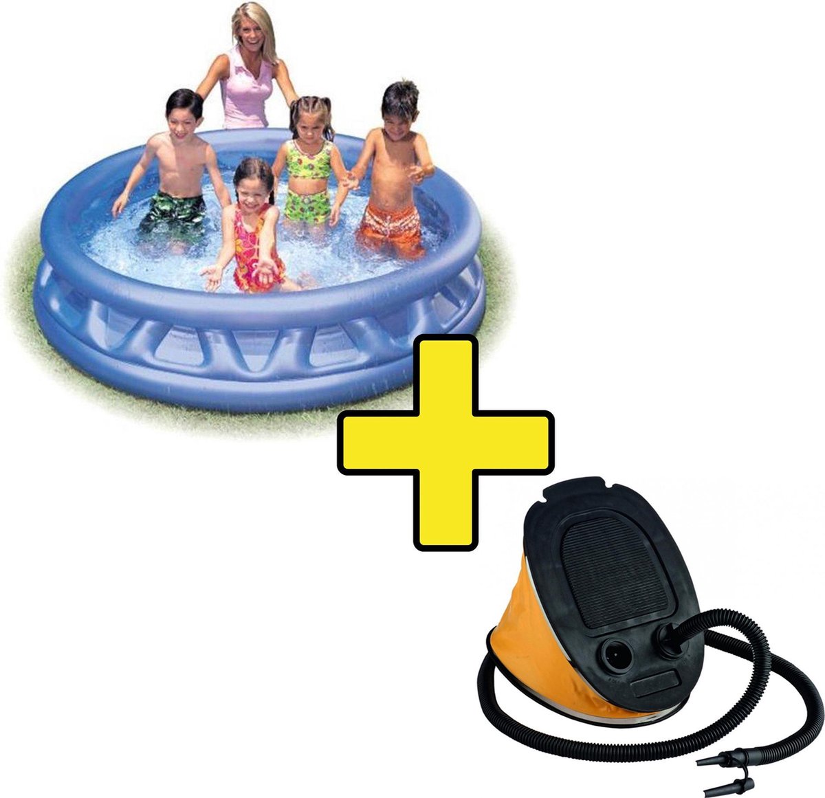   Soft Pool Zwembad inclusief 5 liter Pomp - Voetpomp - Opblaaszwembad - 188 x 46 cm