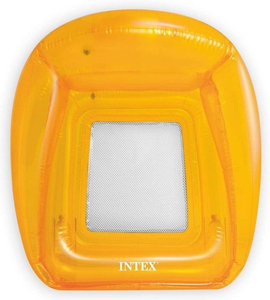 Intex Transparant Lounge Luchtbed Stoel Oranje 104 CM - Luxe Strand Luchtbed - Zwembad Luchtbed - Zwemband