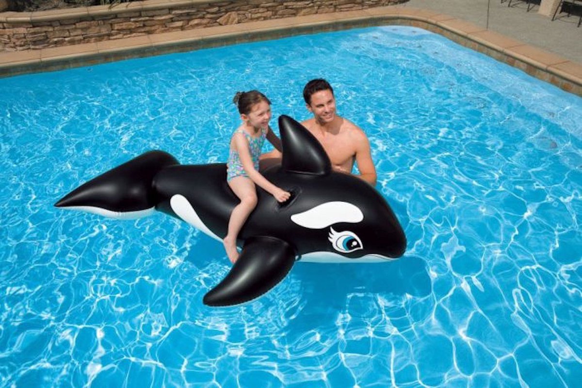 Intex Walvis Rideon 193x119cm - Opblaas walvis/orka - Zwembadspeelgoed - 193 x 119 cm - Opblaasbare orka