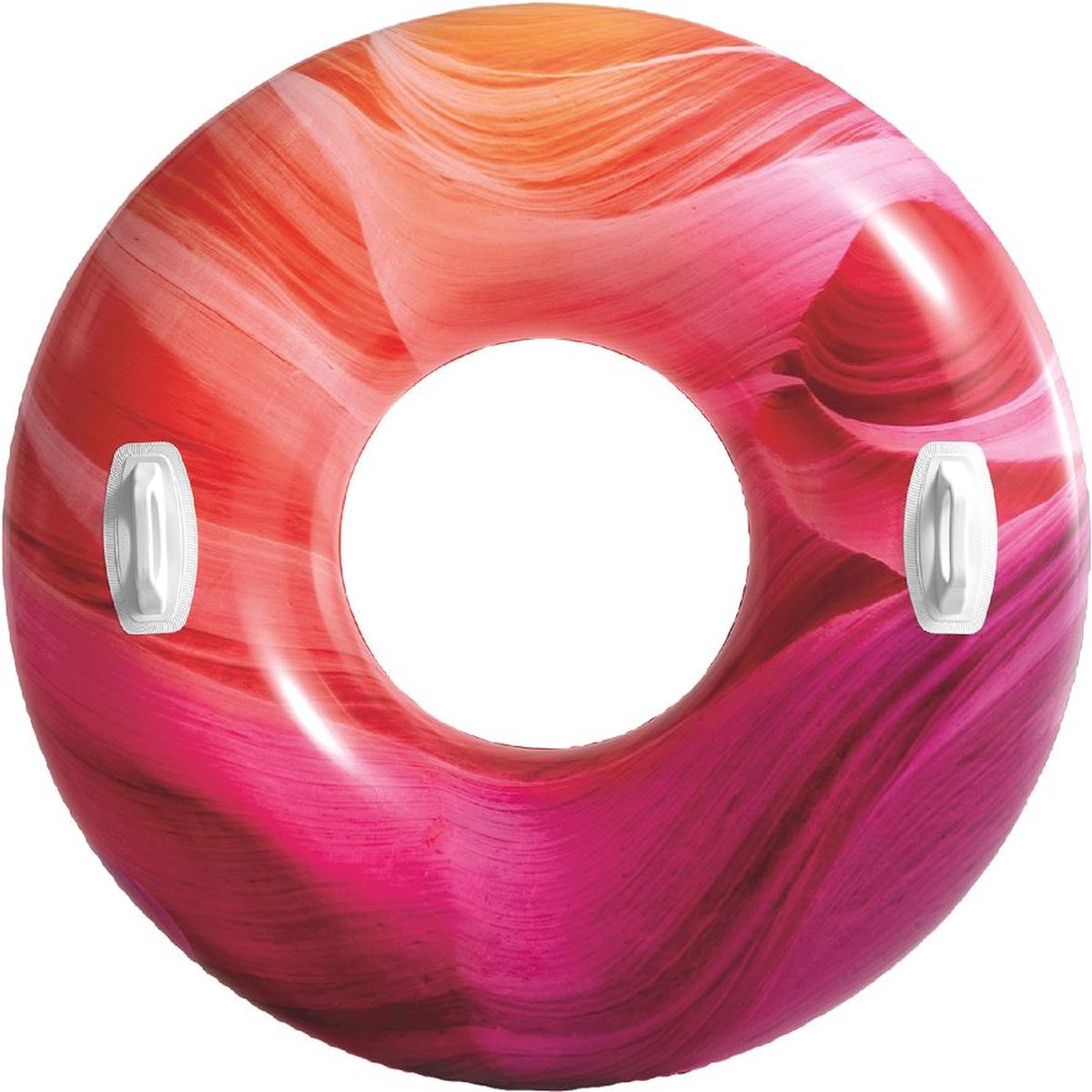   Waves Zwemring Roze 91 CM - Zwemband - Luchtbed Zwembad - Strand Luchtbed - Lounge inclusief handvaten