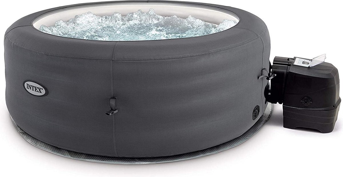 Intex Whirlpool Spa, simpel, donkergrijs, jacuzzi opblaasbaar, bubbelbad, jacuzzi intex