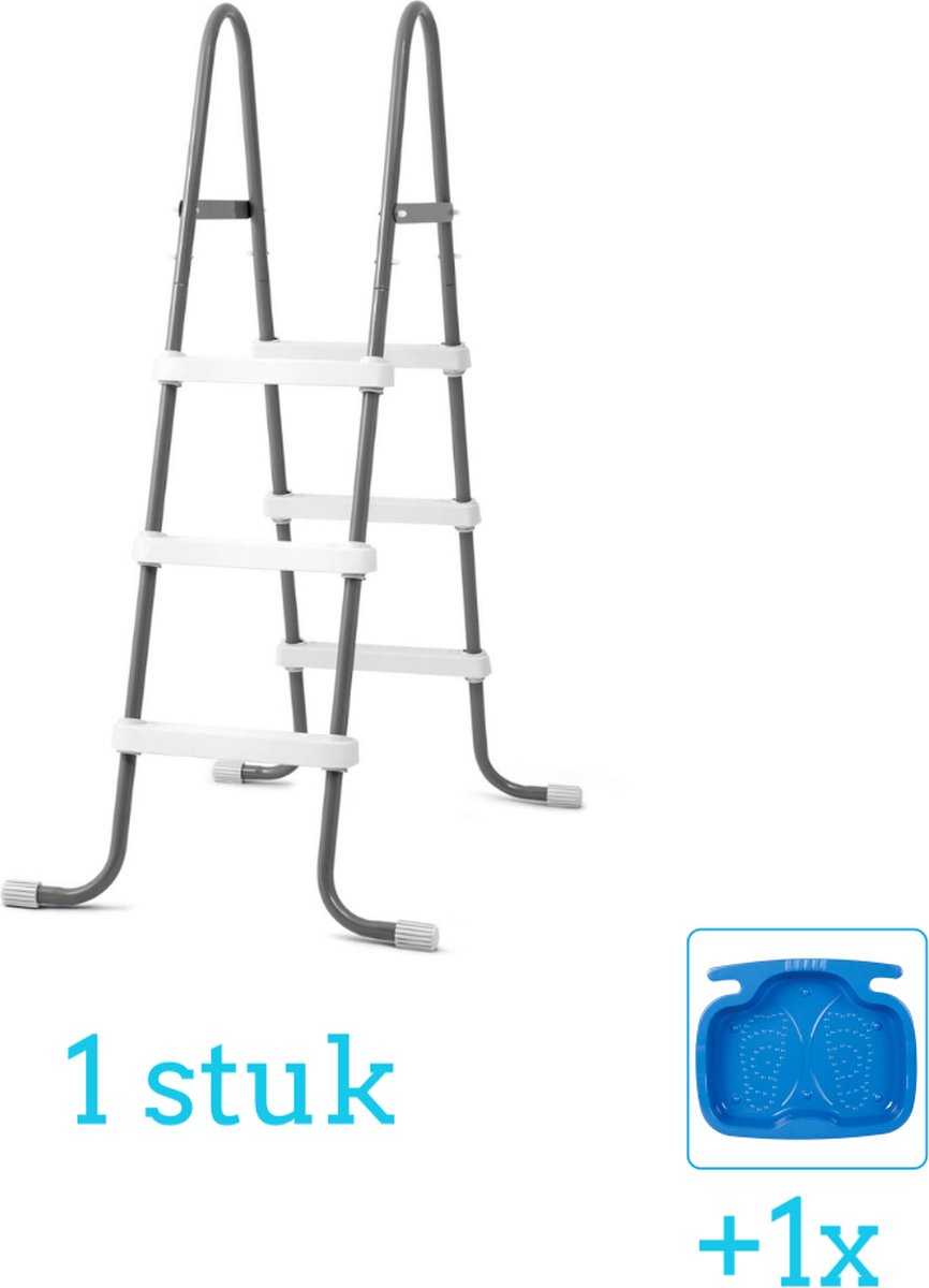   Zwembadtrap - 107 cm inclusief   Voetenbad (1 stuks) - Zwembad trap -   - Zwembadtrap  