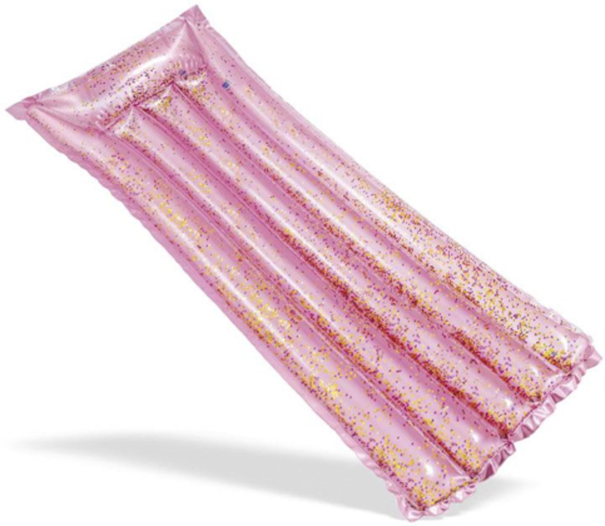   glitter luchtbed - roze - 170 x 53 x 15 centimeter