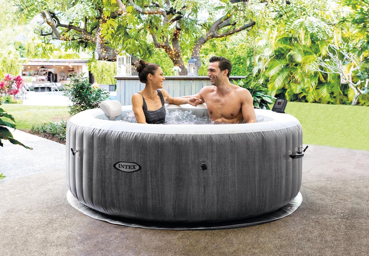 Intex jacuzzi opblaasbaar - Greywood PureSpa Deluxe - voor 4 personen - Ø 196 cm - 795 liter