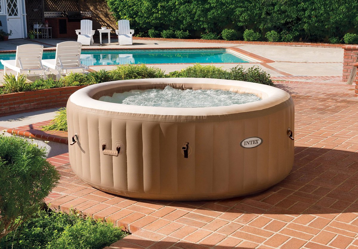   jacuzzi opblaasbaar - rond bubbelbad spa Deluxe - voor 4 personen - Ø 196 cm - 795 liter