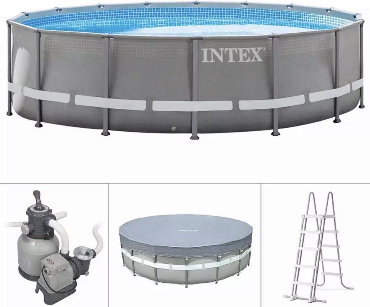 Intex prism Frame pool premium SET incl. Ladder, onderzeil, afdekzeil en filterpomp