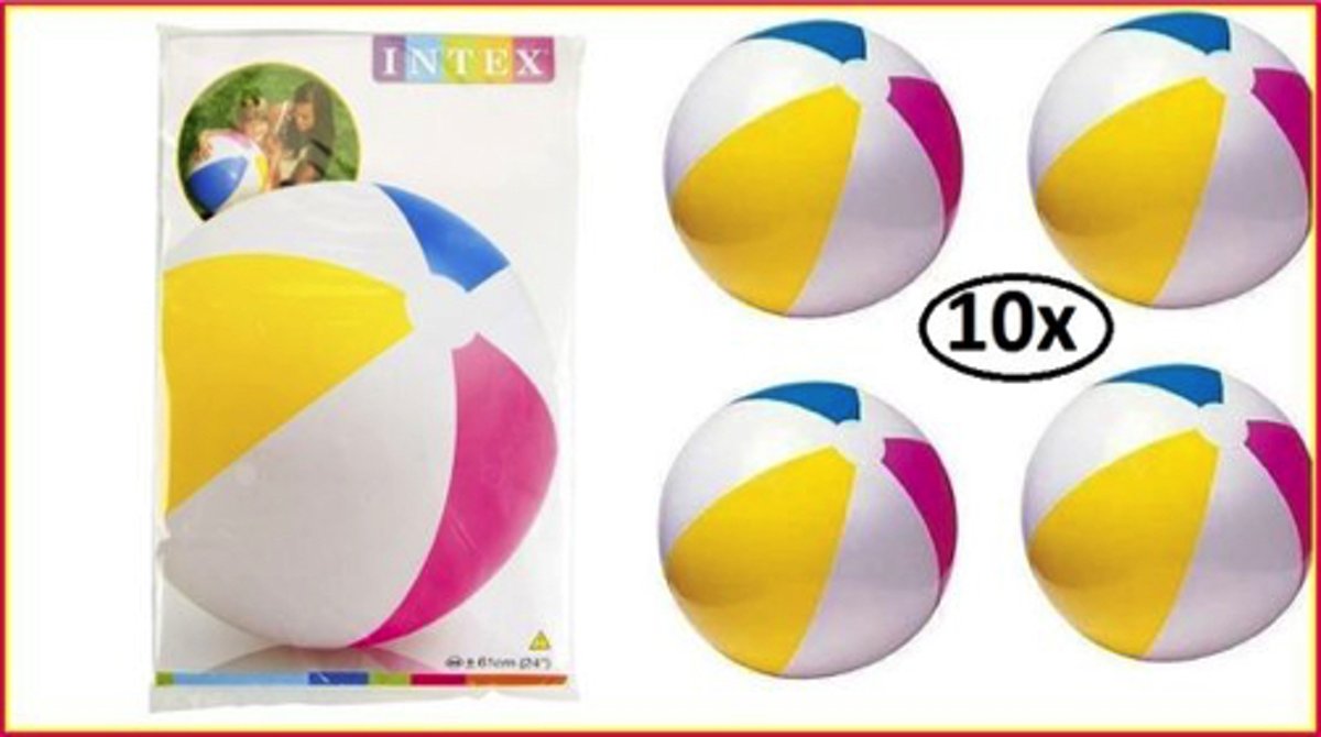 Intex strandballen - 61 centimeter - 10 stuks