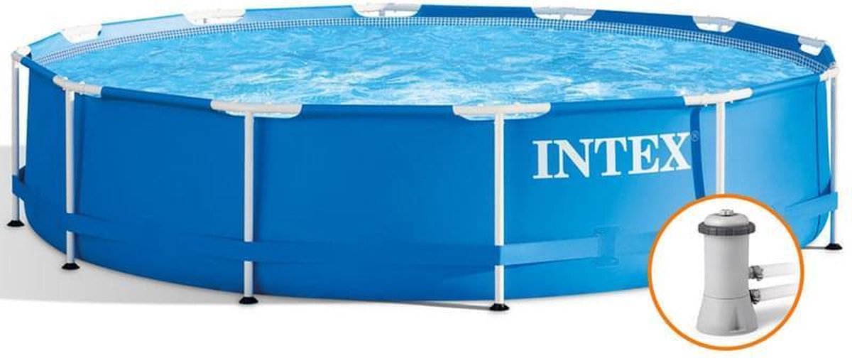 Intex zwembad Metal frame pool - 366 x 76 - inclusief filterpomp