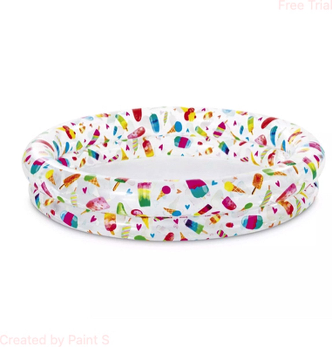   zwembad ijsjes print - 122x25 centimeter